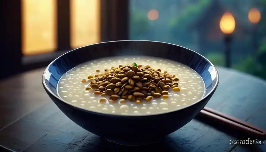 Cassia Seed Congee in a Bowl