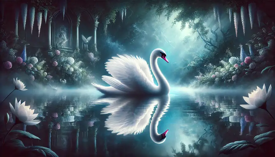 Dream About Swan on a Blue Lake